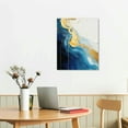 thumbnail image 2 of COMIO Blue Gold Abstract Wall Art Gold Foil Paintings Navy Blue Abstract Canvas Art Modern Abstract Picture Blue and Gold Marble Wall Art Blue White Gold Painting Blue Gold Foil Artwork, 2 of 4