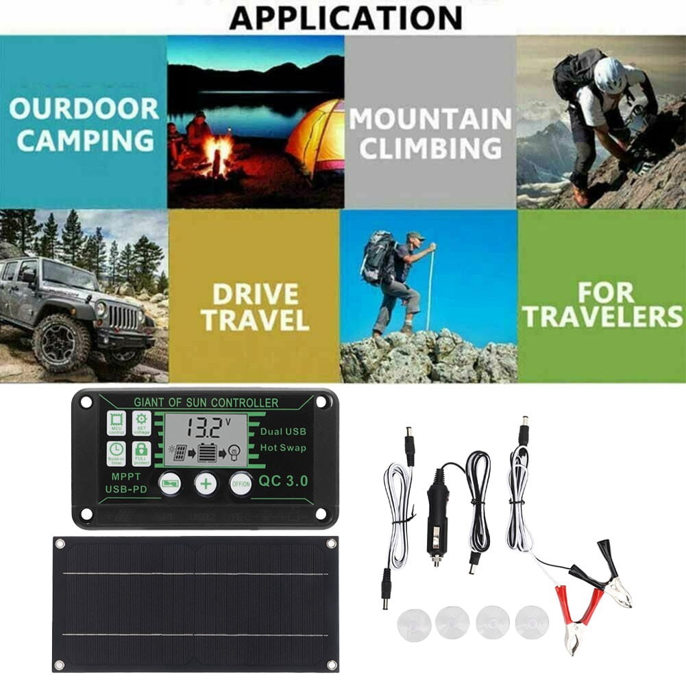 600W Solar Panel Kit 18V Battery 100A Mppt Charger Controller For Car Rv Caravan