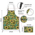 thumbnail image 3 of Blue Sunflower Vine Leaf Pattern Apron-Garden Aprons for Women with Pockets-Cotton Linen Waterproof Kitchen Cooking Gardening Aprons Adjustable for Kitchen,Cooking,BBQ and Salon 33x27 Inch, 3 of 7