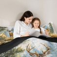 thumbnail image 4 of Castle Fairy Watercolor Camping Deer Full Size Comforter Sets 3-Piece,Pine Mountain Tent Meadow Bedding Comforter Set,Brown Sage Cream,Black Reversible,1 Comforter and 2 Pillowcases, 4 of 6