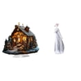 thumbnail image 1 of Adorno de niña de acrílica, decoración de mesa independiente con base para el hogar, estantería, festival, dormitorio, estatua nórdica moder, 1 of 8