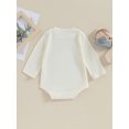 thumbnail image 4 of Arvbitana Infant Baby Solid Color Romper Casual Long Sleeve Ribbed Jumpsuit Newborn Oneise Bodysuits Loose Fit Clothes for Boys Girls, 4 of 7