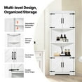thumbnail image 5 of 68" Freestanding White Corner Storage Cabinet – 4 Wooden Doors, Adjustable Shelves, Versatile Home Decor, 5 of 11