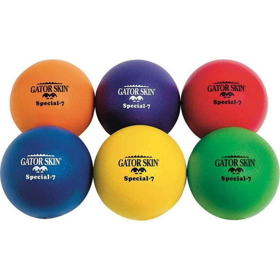 S&S Worldwide Gator Skin Special-7 Balls. 7" PU Coated Foam Balls with a Lively Medium Density Foam Core. No-Sting Balls for kids and teens are Great for GaGa Pits, Dodgeball, PE and More. Set of 6.