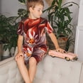 thumbnail image 4 of Fotbe Red Leaf Flame Fox Pijama Estampada de 2 Piezas para Niños – Ropa de Dormir de Manga Corta Cómoda para Niños y Niñas, Camiseta y Shorts de Algodón-Small, 4 of 6