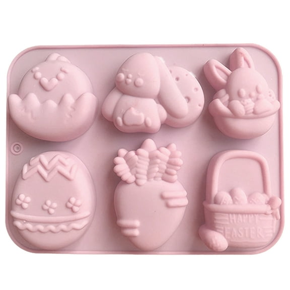 HomeLife Easter Bunny Silicone Mold 3D Egg Chocolate Mould Food Grade BPA Free Heat-Resistant Jelly Pudding Mold