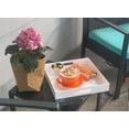 thumbnail image 4 of Glossy White Acrylic Serving Tray with Handles-Lucite Tray for Ottoman,Coffee Table, Breakfast, Tea, Food, Butler - Decorative Tray (10x15x2H Inch with, White), 4 of 6
