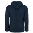 thumbnail image 4 of Domuza Fuzzy Sherpa Jacket for Men Fluffy Fleece Open Front Cardigan Button Down Hooded Coat Fall Winter Warm Thicken Lined Soft Comfy Outwear Dark Blue 3XL, 4 of 5