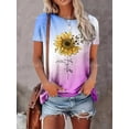 thumbnail image 3 of Camiseta con estampado de corazón para mujer, ropa de gran tamaño, camisetas de cuello redondo, blusa de diseño Original, 2024, 3 of 5