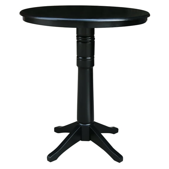 International Concepts 36" Round Pedestal Bar Table in Black