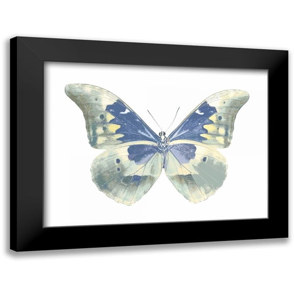 Bosco, Julia 14x12 Black Modern Framed Museum Art Print Titled - Butterfly in Aqua II