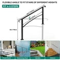 thumbnail image 5 of Dextrus Handrails for Outdoor Steps, 4-5 Step Stair Railing Outdoor 63.4" Length Black, Porch Wrought Iron Railing Adjustable Angle Safety Handrails for Balconies, Parks, Residential Steps（1 Pack）, 5 of 8