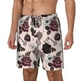 thumbnail image 2 of Fotbe Retro Red Black Roses Men’s Swim Trunks Quick Dry Swim Shorts Board Shorts with Mesh Lining-Small, 2 of 9