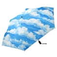thumbnail image 5 of Fluffy White Clouds Folding Umbrella UV50+ Waterproof Sun Protection Auto Open Close Compact Fiberglass Frame, 5 of 8