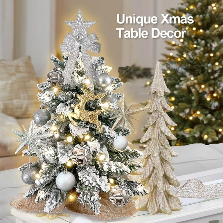 2ft Tabltop Christmas Tree with Light Artificial Small Mini Christmas  Decoration Flocked Snow, 1 Pack - Kroger