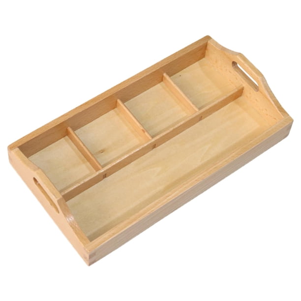 Bandeja de madera Montessori, material didáctico sensorial para el desarrollo cognitivo de los niños pequeños. 25X13.7X5cm