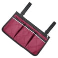 thumbnail image 3 of Bolsa lateral para silla de ruedas, apoyabrazos reflectante, bolsa lateral, organizador de almacenamiento portátil colgante, rojo vino Scienceny  HA003792-03, 3 of 7