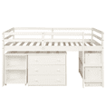 thumbnail image 5 of Tcbosik Loft Bed Twin Size with Desk, Shelves and 3 Drawers, Bed Frame with Ladder and Guardrail, Wood Slats Support, Space Saving, White, 5 of 6