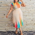 thumbnail image 2 of WTXUE Robes Maxi, Robes Décontractées à Manches Courtes en Ligne pour Femme Col Rond, Robe Décontractée Femme Printemps Été Robe Longue Abstraite Unie Maxi Femme, Orange Taille P, 2 of 6