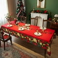 thumbnail image 4 of Rectangle Red Tablecloth Christmas 60x102 Inch - Waterproof Holiday Decor New Year''s Eve Rectangular Table Cloth - Washable Fabric Xmas Table Cover for Party, Kitchen, Dining Room, 4 of 7