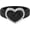 Black & Silver, variant on NEW! Heart with Metal Frame & CZ Stones - Women's Silicone Rings- Patent Pending Design