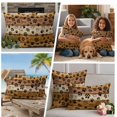 thumbnail image 5 of Yellow Brown Outdoor Waterproof Pillow Covers, Farmhouse Dog Paw Vintage Decorative Square Throw Pillowcase Sofa Cushion Sham for Patio/Couch/Chair, 20"x20" 2 Pack, 5 of 8
