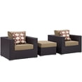 thumbnail image 2 of Modway Convene 3 Piece Outdoor Patio Sofa Set in Espresso Mocha, 2 of 5