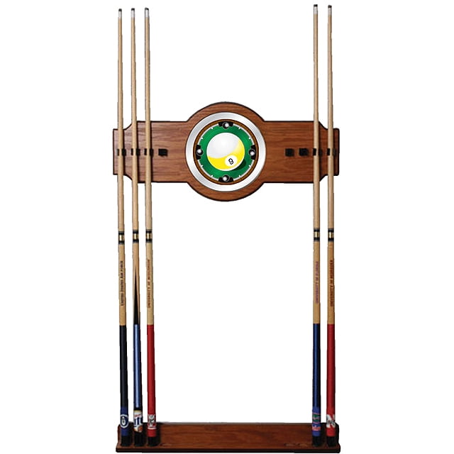 Trademark Global Nine Ball 2 Piece Wood And Mirror Wall Cue Rack Walmart Com Walmart Com