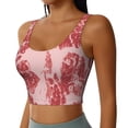 thumbnail image 2 of Daiia Red Meat Printed Women's Sports Bra, Breathable Activewear Bra with U-Back Design and Removable Pads, Comfortable and Supportive for Yoga, Workout-Small, 2 of 8