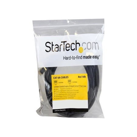 UPC: 0065030861601 | StarTech.com C6ASPAT14BK 14 ft. Cat 6A Black Shielded Cat 6a Cables
