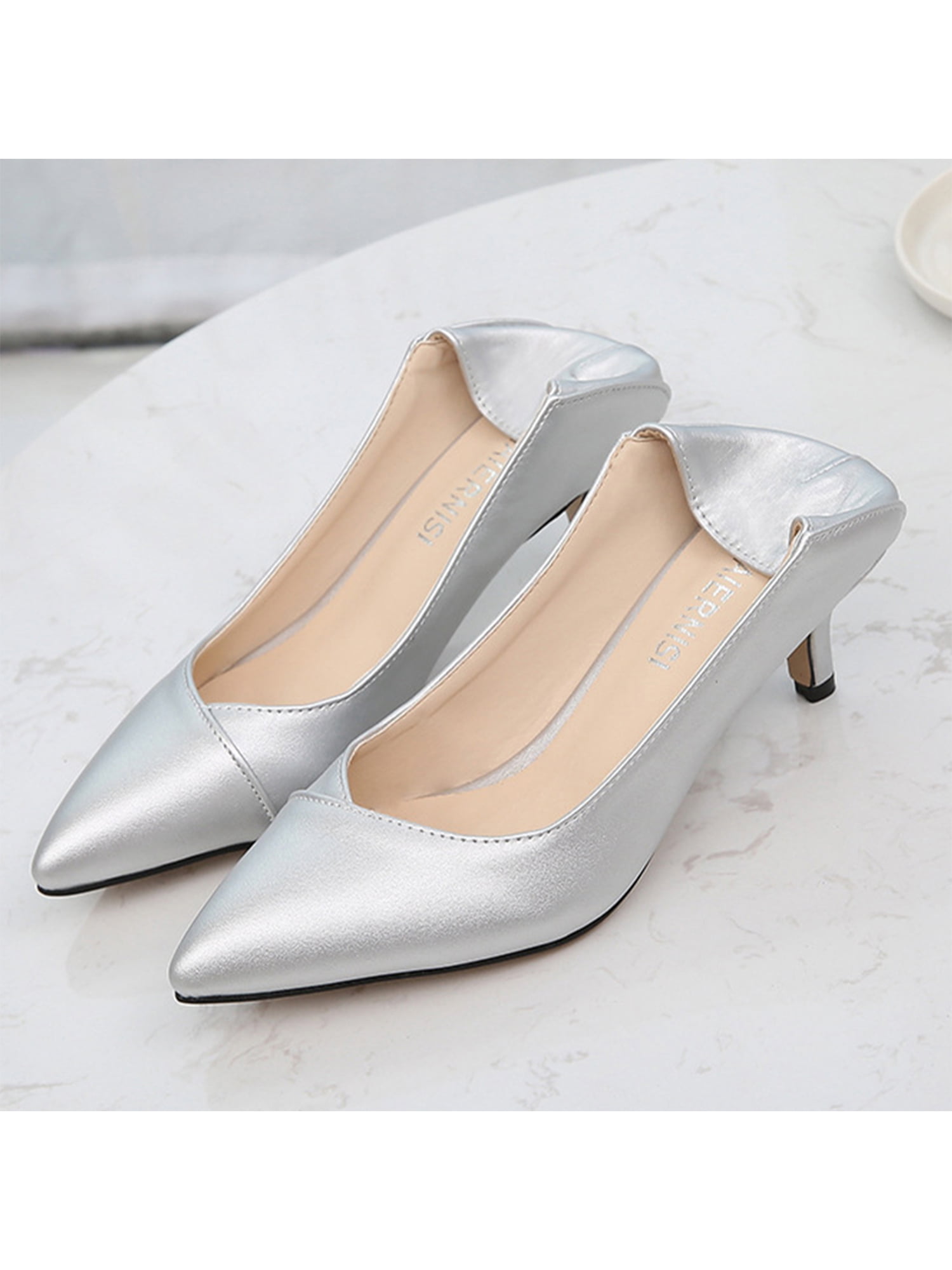 Women Pumps Mid Heel Pump Ladies Pointed Toe Casual Shoes Sandals High Heels  Wedding Sexy Pumps Gold Silver Zapatos Mujer 8cm - AliExpress