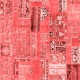 thumbnail image 1 of Ahgly Company Machine Washable Indoor Square Patchwork Red Transitional Area Rugs, 3' Square, 1 of 4