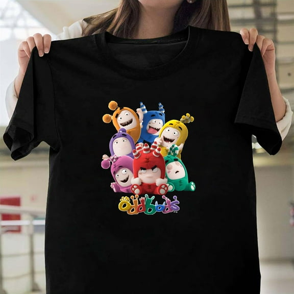 Oddbods All Characters Funny Poses Graphic Unisex T-Shirt, Kids Cartoon Fan Gift G0844, Up to Size 5XL