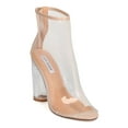 thumbnail image 1 of Cape Robbin Benny-1 Women PVC Peep Toe Circular Lucite Heel Bootie, 1 of 5