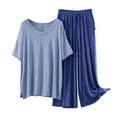 thumbnail image 4 of Censtreet Pajama Sets For Women 2 Piece Short Sleeve Pj Sets With Long Pants Sleepwear Casual Loose Lounge Sets, 4 of 4