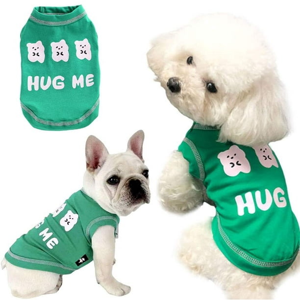 Dog Shirt Pet Shirts Cotton Puppy Clothes Summer Dog Vest Cat Shirts Breathable Pet Apparel Dog Clothes for Small to Medium Dog Green S