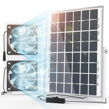 Eco Breeze Solar Exhaust Fan for Greenhouse and Shed with Long Cable