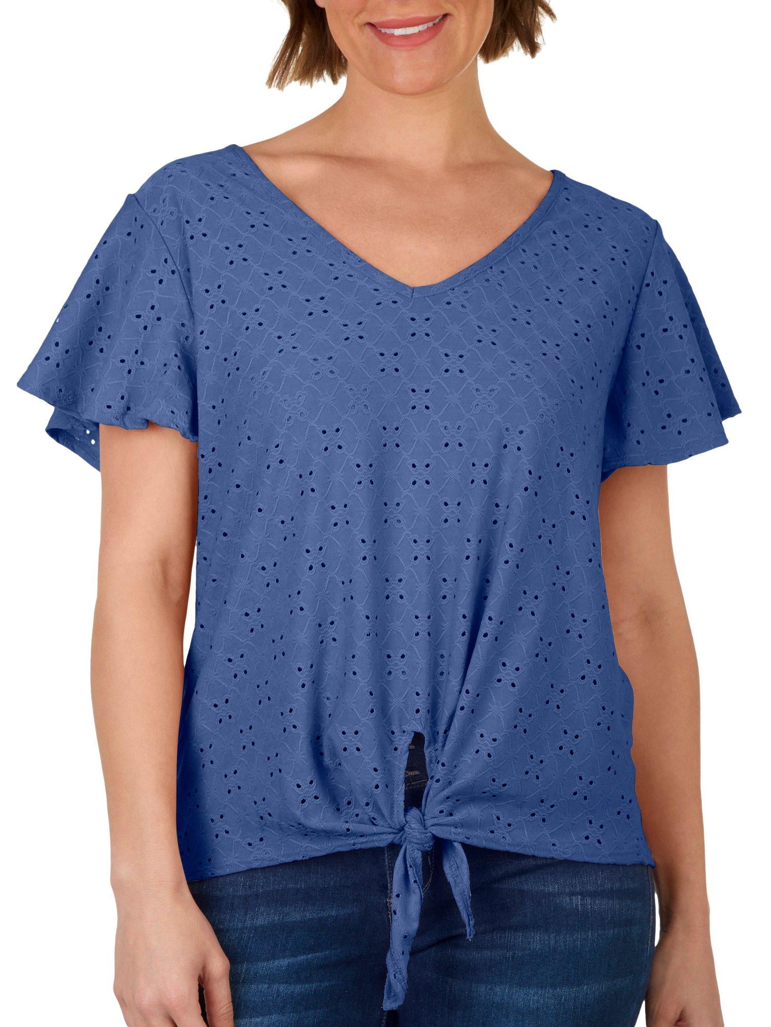 Cha Cha Vente Womens Eyelet Top Large 