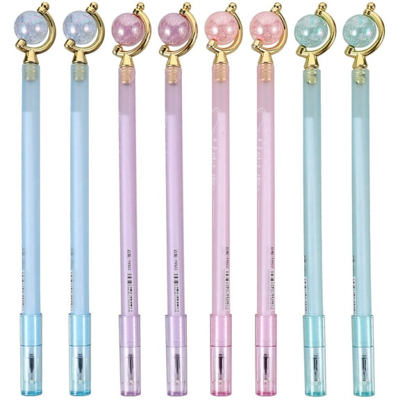 Niceauty Globe Shaped Pens Assorted Color Smooth Writing for Students 8Pcs