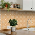 thumbnail image 2 of Mi Alma Floral Cream Orange Tile Stickers - Removable Vinyl 4x4, 24 pcs, 2 of 11
