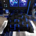 thumbnail image 2 of Erosebridal Geometric Stereoscopic Comforter Sets Queen Size,Buffalo Plaid Bedding Queen Comforter Set,Gradient Bedroom Decor,Reversible,Ultra Soft,3 Pieces, 2 of 7