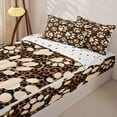 thumbnail image 3 of Homewish Vintage Dog Paws Zipper Queen Comforter Set with Fitted Sheet and 2 Pillowcases,Classic Brown Leopard Print Zipper Bedding Set,Polkadot Reversible,4pcs, 3 of 8