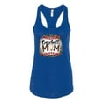thumbnail image 3 of Baseball Mom Jaguar Print Sports Ladies Racerback Tank Top, Royal, Large, 3 of 5