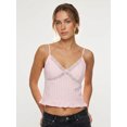 thumbnail image 4 of LMLYSoH Women Camisoles Embroidered Trim V-Neck Spaghetti Strap Babydoll Tank Tops Summer Fashion Sleeveless Vests Streetwear, 4 of 9