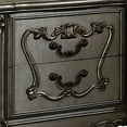 thumbnail image 3 of Benzara Two Drawer Nightstand With Oversized Scrolled Legs In Antique Platinum Finish, 3 of 4