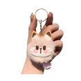 thumbnail image 1 of Llavero con cascabel, cara de zorro peluda, huellas de patas rosas, suave peluche, para bolsos, mochilas, accesorios decorativos., 1 of 8