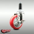 thumbnail image 2 of 4 Inch 316SS Red Polyurethane Swivel 1 Inch Expanding Stem Caster Brake, 2 of 2
