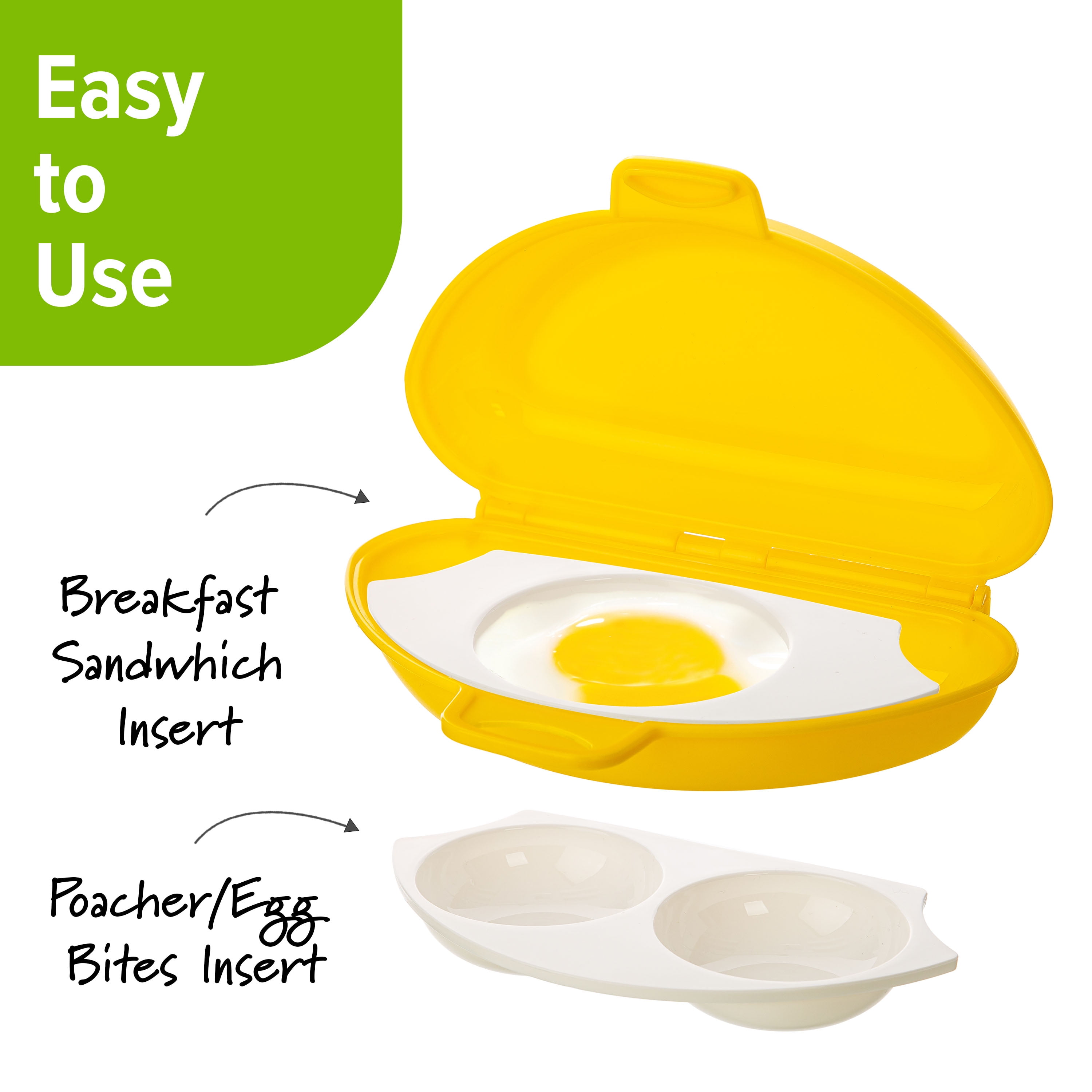 iMounTEK Wireless Microwave Egg Maker Microwave Egg Boiler Healthy Rapid Breakfast Cooking Utensil Up to 4 Eggs for Home Kitchen Breakfast, White
