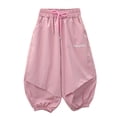 thumbnail image 5 of Loopsun Kids Girls Pants 2 to 16 Years Summer High Waist Drawstring Wide Leg Jogger Trousers, 5 of 5
