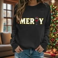 thumbnail image 4 of ‌FDGIU Women's Christmas Sweatshirt 2025 – Fleece Lined Pullover, Merry & Bright Holiday Top, 4 of 6